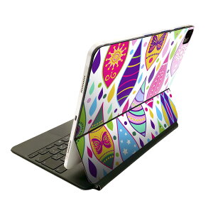 Magic Keyboard 用 スキンシール 11インチ iPad Pro用 第1-4世代 iPad Air 第4-5世代 対応 全面スキンシール フル 前面 背面 保護シール 人気 002872 星 蝶 カラフル 模様