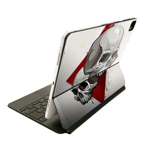 Magic Keyboard 用 スキンシール 11インチ iPad Pro用 第1-4世代 iPad Air 第4-5世代 対応 全面スキンシール フル 前面 背面 保護シール 人気 002964 ドクロ 骸骨 トランプ