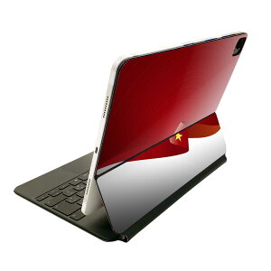 Magic Keyboard 12.9インチ iPad Pro(第4世代、第5世代、第6世代)対応 apple アップル アイパッド 全面スキンシール フル 前面 背面 保護シール 人気 003489 シンプル 赤 国旗