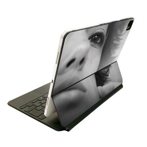 Magic Keyboard 12.9インチ iPad Pro(第4世代、第5世代、第6世代)対応 apple アップル アイパッド 全面スキンシール フル 前面 背面 保護シール 人気 023391 人物 女性 写真 モノクロ