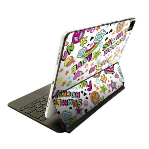 Magic Keyboard 用 スキンシール 11インチ iPad Pro用 第1-4世代 iPad Air 第4-5世代 対応 全面スキンシール フル 前面 背面 保護シール 人気 004641 英語 文字 ポップ