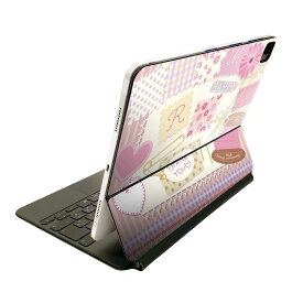 Magic Keyboard 12.9インチ iPad Pro（第4世代、第5世代、第6世代）対応 apple アップル アイパッド　全面スキンシール フル 前面　背面 保護シール 人気 004863 ピンク　ガーリー　コラージュ