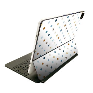 Magic Keyboard 12.9インチ iPad Pro(第4世代、第5世代、第6世代)対応 apple アップル アイパッド 全面スキンシール フル 前面 背面 保護シール 人気 ドット 水玉 白 005295