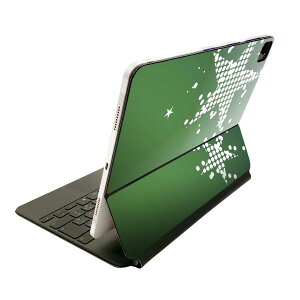 Magic Keyboard 用 スキンシール 11インチ iPad Pro用 第1-4世代 iPad Air 第4-5世代 対応 全面スキンシール フル 前面 背面 保護シール 人気 005757 星 緑 グリーン