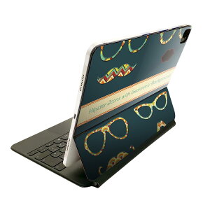Magic Keyboard 12.9インチ iPad Pro(第4世代、第5世代、第6世代)対応 apple アップル アイパッド 全面スキンシール フル 前面 背面 保護シール 人気 007385 眼鏡 カラフル 髭 模様
