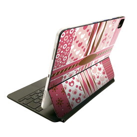 Magic Keyboard 12.9インチ iPad Pro（第4世代、第5世代、第6世代）対応 apple アップル アイパッド　全面スキンシール フル 前面　背面 保護シール 人気 007977 ピンク　模様　ハート　茶色　ブラウン