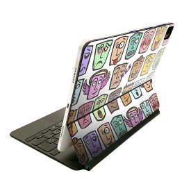 Magic Keyboard 12.9インチ iPad Pro（第4世代、第5世代、第6世代）対応 apple アップル アイパッド　全面スキンシール フル 前面　背面 保護シール 人気 008779 百面相　顔　カラフル　模様