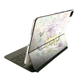 Magic Keyboard 12.9インチ iPad Pro（第4世代、第5世代、第6世代）対応 apple アップル アイパッド　全面スキンシール フル 前面　背面 保護シール 人気 008895 花　　ピンク　カメレオン