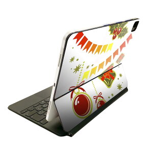 Magic Keyboard 用 スキンシール 11インチ iPad Pro用 第1-4世代 iPad Air 第4-5世代 対応 全面スキンシール フル 前面 背面 保護シール 人気 009126 クリスマス イラスト 赤
