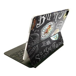 Magic Keyboard 12.9インチ iPad Pro(第4世代、第5世代、第6世代)対応 apple アップル アイパッド 全面スキンシール フル 前面 背面 保護シール 人気 カフェ おしゃれ 黒板 009616