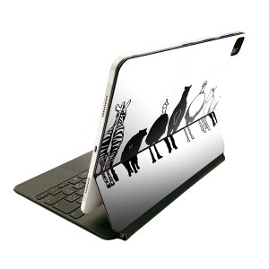 Magic Keyboard 用 スキンシール 11インチ iPad Pro用 第1-4世代 iPad Air 第4-5世代 対応 全面スキンシール フル 前面 背面 保護シール 人気 009664 動物 サファリ 白 黒