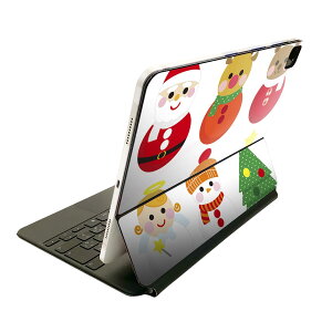 Magic Keyboard 12.9インチ iPad Pro(第4世代、第5世代、第6世代)対応 apple アップル アイパッド 全面スキンシール フル 前面 背面 保護シール 人気 009994 クリスマス サンタ キャラクター