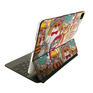 Magic Keyboard 12.9インチ iPad Pro(第4世代、第5世代、第6世代)対応 apple アップル アイパッド 全面スキンシール フル 前面 背面 保護シール 人気 動物 猫 めがね 010405