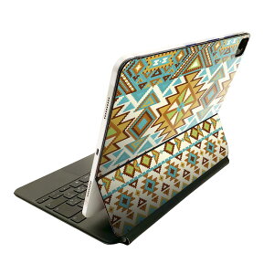 Magic Keyboard 12.9インチ iPad Pro(第4世代、第5世代、第6世代)対応 apple アップル アイパッド 全面スキンシール フル 前面 背面 保護シール 人気 ネイティブ柄 緑 青 010734