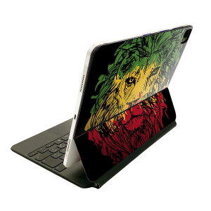 Magic Keyboard 12.9インチ iPad Pro(第4世代、第5世代、第6世代)対応 apple アップル アイパッド 全面スキンシール フル 前面 背面 保護シール 人気 動物 ライオン レゲエ 011733
