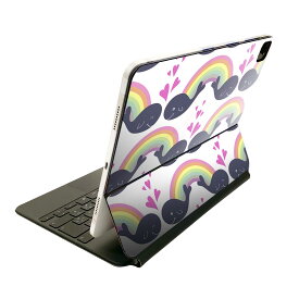 Magic Keyboard 12.9インチ iPad Pro（第4世代、第5世代、第6世代）対応 apple アップル アイパッド　全面スキンシール フル 前面　背面 保護シール 人気 012008 クジラ　虹　ハート