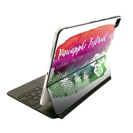 Magic Keyboard 12.9インチ iPad Pro（第4世代、第5世代、第6世代）対応 apple アップル アイパッド　全面スキンシール フル 前面　背面 保護シール 人気 012497 パイナップル　ハイビスカス　英字
