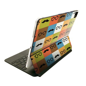 Magic Keyboard 12.9インチ iPad Pro(第4世代、第5世代、第6世代)対応 apple アップル アイパッド 全面スキンシール フル 前面 背面 保護シール 人気 眼鏡 ヒゲ モノグラム 012686