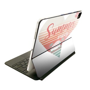 Magic Keyboard 用 スキンシール 11インチ iPad Pro用 第1-4世代 iPad Air 第4-5世代 対応 全面スキンシール フル 前面 背面 保護シール 人気 013922 ハート ハイビスカス ヤシの木