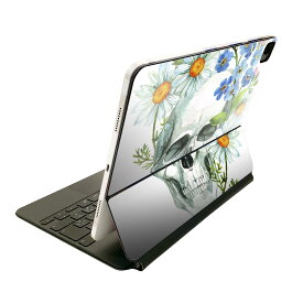 Magic Keyboard 用 スキンシール 11インチ iPad Pro用 第1-4世代 iPad Air 第4-5世代 対応 全面スキンシール フル 前面 背面 保護シール 人気 014001 骸骨　花