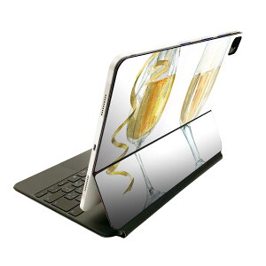 Magic Keyboard 12.9インチ iPad Pro（第4世代、第5世代、第6世代）対応 apple アップル アイパッド　全面スキンシール フル 前面　背面 保護シール 人気 014769 グラス　シャンパン　飲み物
