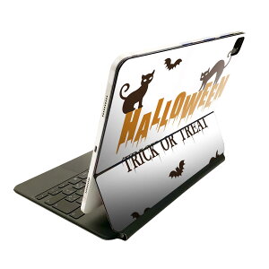 Magic Keyboard 12.9インチ iPad Pro(第4世代、第5世代、第6世代)対応 apple アップル アイパッド 全面スキンシール フル 前面 背面 保護シール 人気 017463 ハロウィン ホラー 猫 文字 英字