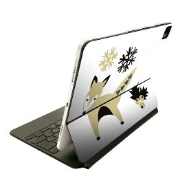 Magic Keyboard 用 スキンシール 11インチ iPad Pro用 第1-4世代 iPad Air 第4-5世代 対応 全面スキンシール フル 前面 背面 保護シール 人気 017677 クリスマス 冬　きつね　雪