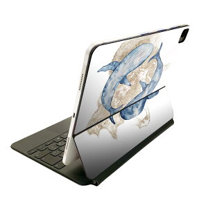 Magic Keyboard 用 スキンシール 11インチ iPad Pro用 第1-4世代 iPad Air 第4-5世代 対応 全面スキンシール フル 前面 背面 保護シール 人気 017854 海の中 Underwater くじら 海の中