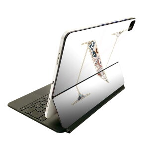 Magic Keyboard 用 スキンシール 11インチ iPad Pro用 第1-4世代 iPad Air 第4-5世代 対応 全面スキンシール フル 前面 背面 保護シール 人気 019257 フォント 文字 n アルファベット