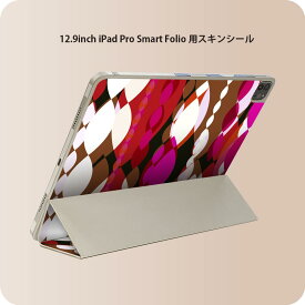 iPad Smart Folio 用 12.9インチ iPad Pro（第4世代、第5世代、第6世代）対応 apple アップル アイパッド　全面スキンシール フル 前面　背面 保護シール 人気 006077 赤　レッド　模様