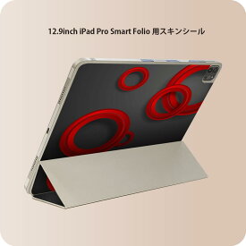 iPad Smart Folio 用 12.9インチ iPad Pro（第4世代、第5世代、第6世代）対応 apple アップル アイパッド　全面スキンシール フル 前面　背面 保護シール 人気 008593 赤　レッド　黒　ブラック　模様