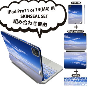 iPad Pro11(M4)用 iPad Pro13(M4)用 スキンシール 11インチ 13インチ Magic Keyboard keytop 2024年発売 第5世代 対応 各種セット 組み合わせ自由 全面 フル 前面 背面 保護シール 人気 風景 空 海 写真 009610