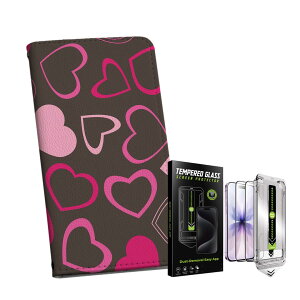 iPhone Air �p �蒠�^�P�[�X �K���X�t�B���� 2�� �Z�b�g �e�L�����A ���ʑΉ� �蒠�^�P�[�X �J�o�[ �}�O�l�b�g�� �s�^�b�ƕ܂� ���U�[�P�[�X �J�[�h���[ �|�P�b�g igcase 000083 �n�[�g�@��