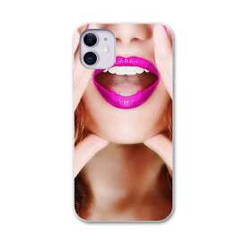 iPhone11 pro 5.8 インチ 専用 ソフトケース docomo ドコモ ソフトケース スマホカバー スマホケース ケース カバー tpu 007447 日本語・和柄 人物　写真　ピンク　唇