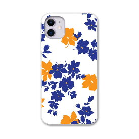 iPhone11 6.1インチ 専用 ソフトケース docomo ドコモ ソフトケース スマホカバー スマホケース ケース カバー tpu 008210 フラワー 花　フラワー　青　ブルー　オレンジ　模様