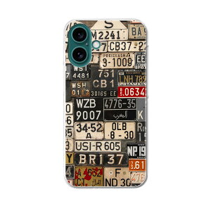 iPhone16plus 6.7インチ 専用 各キャリア iPhone 16 plus 共通対応 ハード ケース iphone16plus ケース カバー 008544 ナンバー プレート カラフル 写真