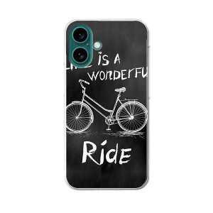 iPhone16plus 6.7インチ 専用 各キャリア iPhone 16 plus 共通対応 ハード ケース iphone16plus ケース カバー 016137 自転車 モノクロ