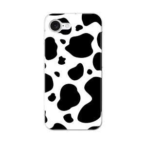 iPhone 16e 用 各キャリア 共通対応 ハードケース ケース カバー ハードケース 008658 牛柄 白黒 模様