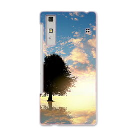 KYV37 Qua phone キュア フォン kyv37 au エーユー スマホ ケース スマホカバー PC ハードケース 写真　夕日　植物　空 写真・風景 007485