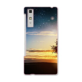KYV37 Qua phone キュア フォン kyv37 au エーユー スマホ ケース スマホカバー PC ハードケース 写真　夕日　夜　星 写真・風景 007486