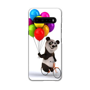 LG V60 ThinQ 5G 専用 ハードケース L51A igcase スマホカバー カバー ケース pc ハードケース 008702 アニマル パンダ 風船 カラフル キャラクター