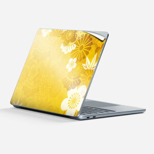 Surface Laptop 第7世代 13 インチ 用 スキンシール 全面スキンシール フル 背面 底 ステッカー 保護シール キャラクター かわいい 000966 和柄 花