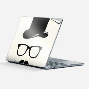 Surface Laptop 第7世代 13 インチ 用 スキンシール 全面スキンシール フル 背面 底 ステッカー 保護シール キャラクター かわいい 001589 ひげ おっさん