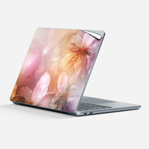 Surface Laptop 第7世代 13 インチ 用 スキンシール 全面スキンシール フル 背面 底 ステッカー 保護シール キャラクター かわいい 002023 花 カラフル