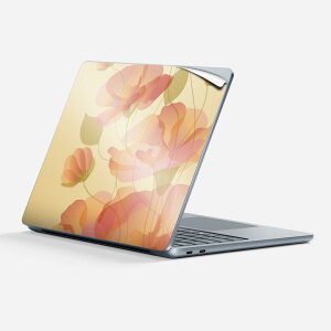 Surface Laptop 第7世代 13 インチ 用 スキンシール 全面スキンシール フル 背面 底 ステッカー 保護シール キャラクター かわいい 002041 花 ピンク