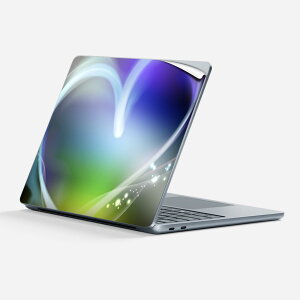 Surface Laptop 第7世代 13 インチ 用 スキンシール 全面スキンシール フル 背面 底 ステッカー 保護シール キャラクター かわいい 002292 カラフル 蛍光 ハート