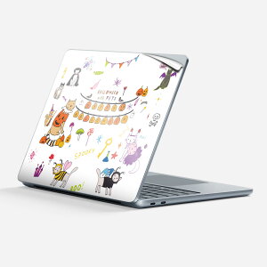 Surface Laptop ��7���� 13 �C���` �p �X�L���V�[�� �S�ʃX�L���V�[�� �t�� �w�� �� �X�e�b�J�[ �ی�V�[�� �L�����N�^�[ ���킢�� 026123 �L cat Halloween