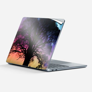Surface Laptop 第7世代 13 インチ 用 スキンシール 全面スキンシール フル 背面 底 ステッカー 保護シール キャラクター かわいい 033754 木 オーロラ