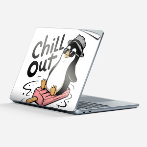 Surface Laptop 第7世代 13 インチ 用 スキンシール 全面スキンシール フル 背面 底 ステッカー 保護シール キャラクター かわいい 035634 クール ペンギン 鳥 キャラクター