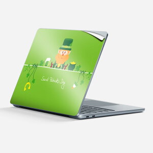 Surface Laptop 第7世代 13 インチ 用 スキンシール 全面スキンシール フル 背面 底 ステッカー 保護シール キャラクター かわいい 007368 緑 グリーン キャラクター イラスト
